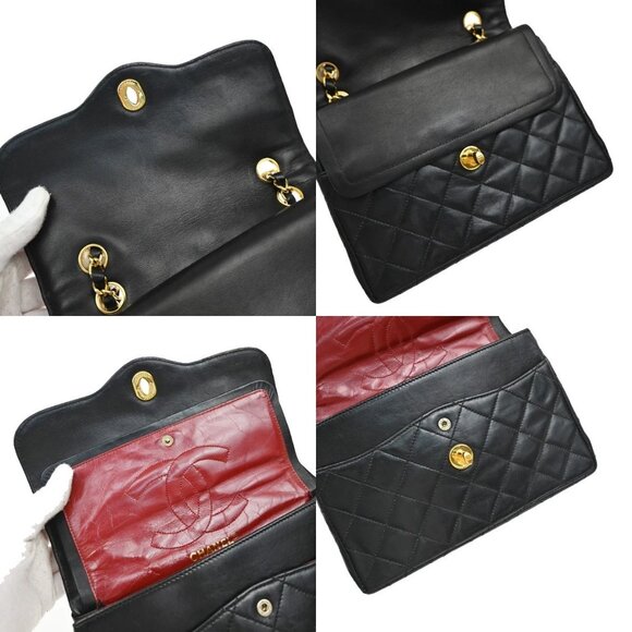 CHANEL PARIS CC Logo Matelasse Chain Mini Shoulder Bag Leather Black 330RF613 - Picture 10 of 16